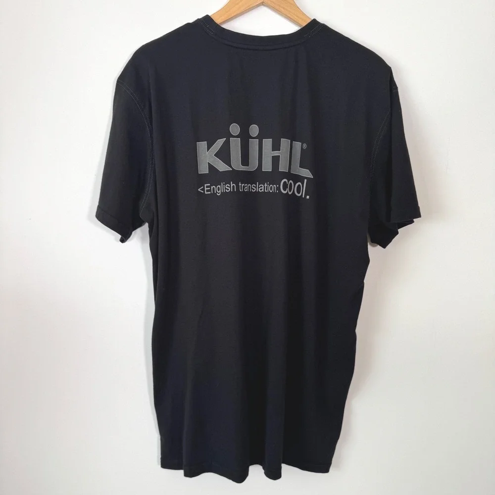 Kuhl Mens XXL Wildfibre Organic Cotton Graphic Tee Black Short Sleeve Shirt - Picture 2 of 7